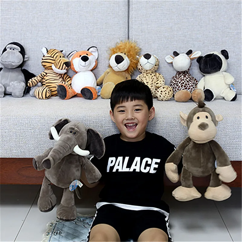 

Genuine JSQ Toys Lion Tiger Monkey Elephant Plush Toy Crane Machines Doll Children Birthday Gift