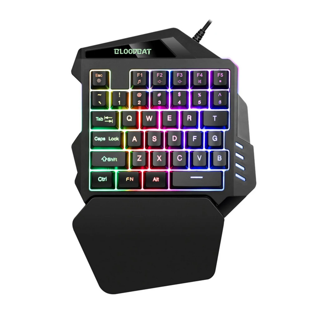 One-Handed RGB Mechanical Gaming Keyboard 42 Keys Blue Switch LED Left Hand Mini Keypad For Mobile Game