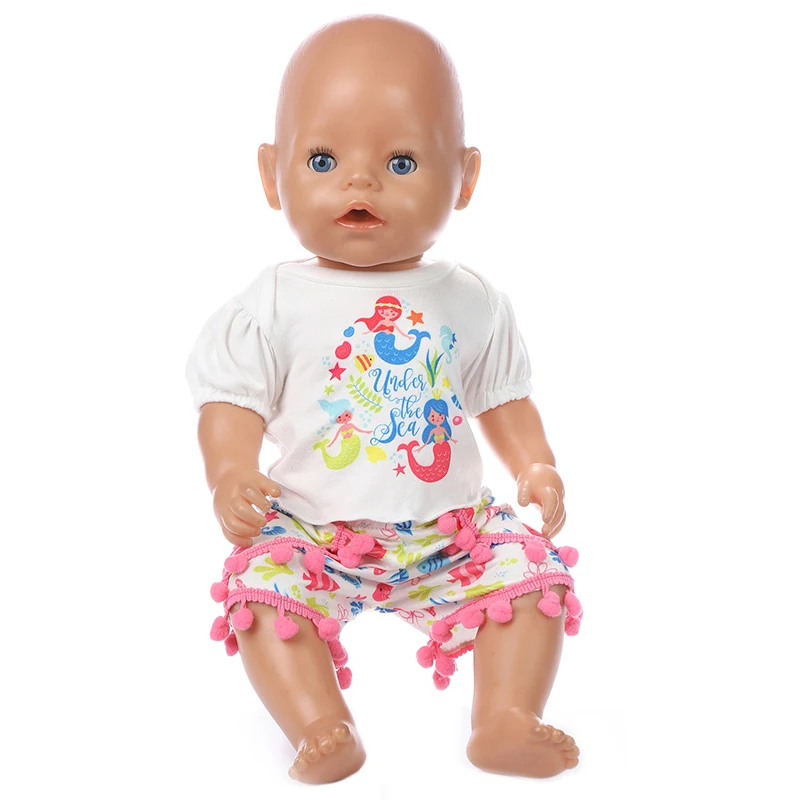 Подходит для 18 дюймов 43 см Кукла Одежда Аксессуары для новорожденных Единорог Русалка пижама ночная рубашка Корона сердце костюм для ребенка фестиваль подарок
