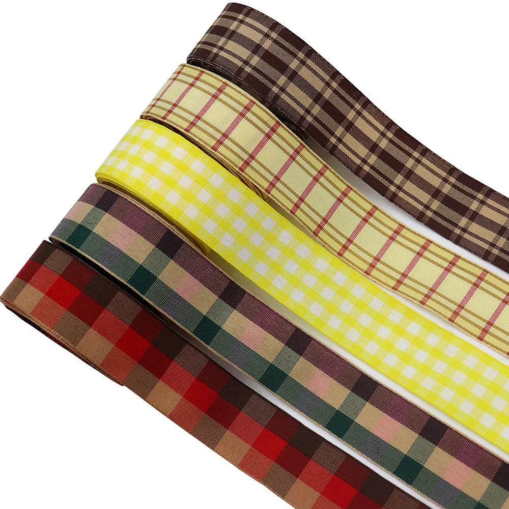Gingham Ribbon Checkered Ribbon 1-Inch 1-1/2-inch Wide Taffeta Plaid 5 Yard Long 100% Polyester Woven Edge ribbon decoration,ribbon supplies,polyester ribbon,sewing ribbon