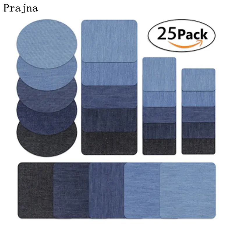 

Prajna 25PCS/Pack Denim Patches Iron On Elbow Protector Patches Repair Patch For Pants Jeans Jacket Clothing Applique DIY Decor