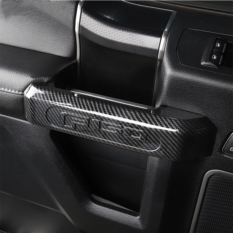 

For Ford ABS Carbon Grain Inner Door Handle Cover Trim For F150 2016-2020 RAPTOR 2018 2019 2017 Limited Crew Cab Car Accessories