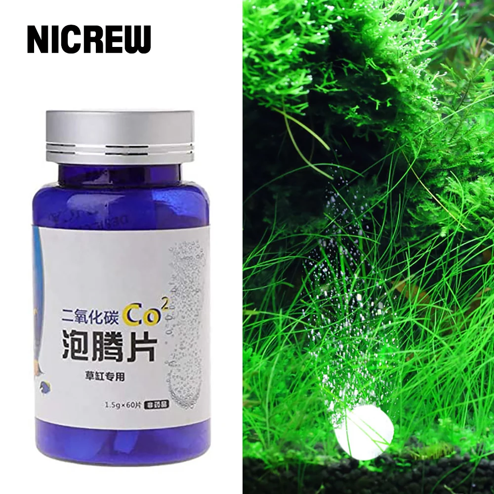 Аквариумные таблетки NICREW CO2 60 шт. Диффузор Co2 для аквариумных растений водная