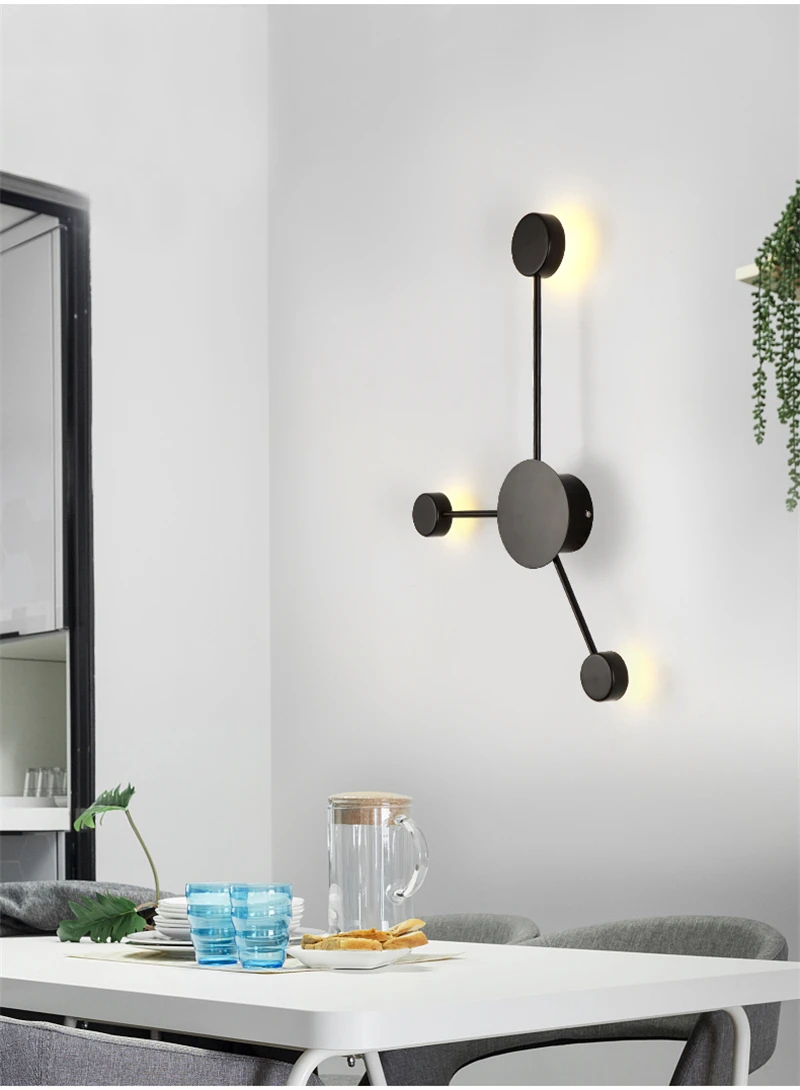 Lâmpada de Parede Espelho do Banheiro Iluminação do Corredor Nordic Simples Moderna Sala Estar Decoração Eclipse Luz Parede Quarto Lâmpadas Luminárias 6 Luminárias de parede
