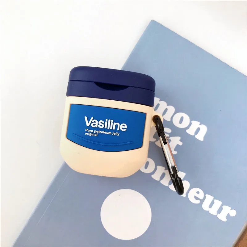 Мягкий силиконовый чехол для наушников с 3D Vaseline, отличный подарок для Apple Airpods2, беспроводной чехол для наушников с крючком - Цвет: -1blue