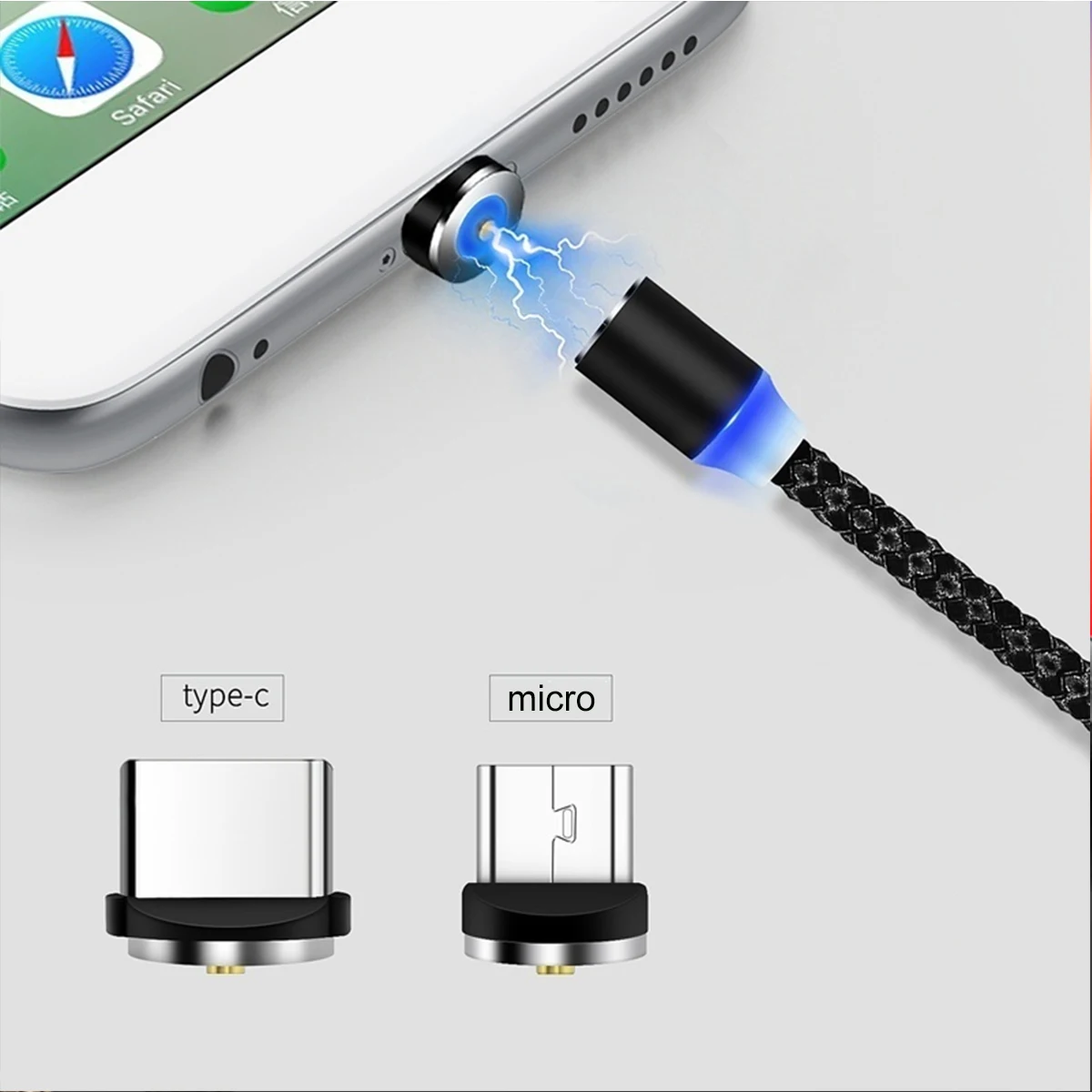 Магнитный зарядный кабель micro usb type c кабель для iPhone провод для быстрого заряда шнур usb c телефонный кабель Поддержка синхронизации данных Micro