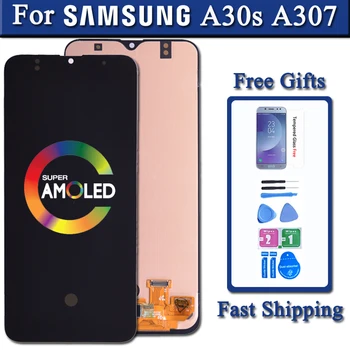 

Super AMOLED For Samsung galaxy A30s A307 A307F A307FN A307G A307YN LCD Display Touch Screen Digitizer Assembly with frame