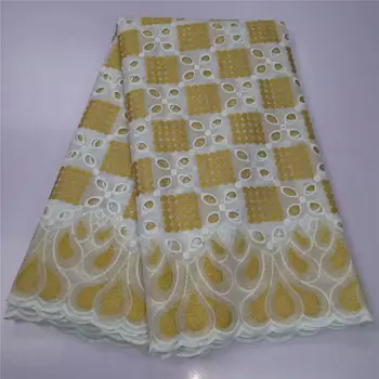 

White And Red African Dry Lace Fabric High Quality Cotton Lace Fabric Swiss Voile Hollow Out Swiss Voile Lace In Switzerland