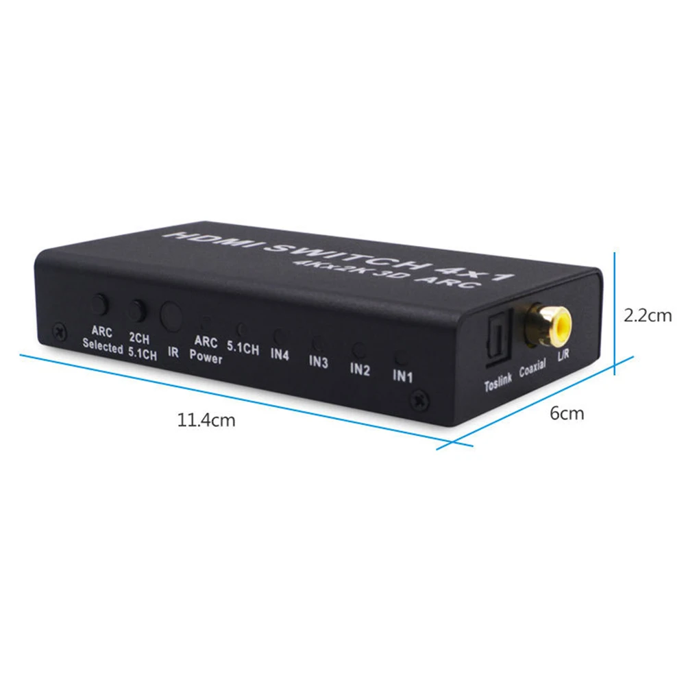 4K x 2K 3D1080P 4x1 HDMI коммутатор с ARC аудио экстрактор 1080p30Hz коммутатор многофункциональный конвертер адаптер для ТВ DVD компьютер