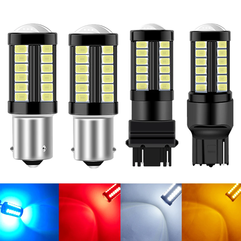 

2pcs P21W 1156 BA15S 1157 P21/5W BAYU15S PY21W LED Bulbs Car Lights Turn Signal Reverse Brake Light R5W 12V Automobiles Lamp DRL