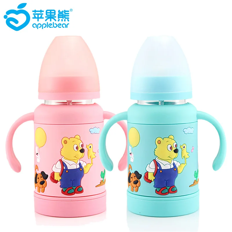 

Apple xiong Wide Aperture Newborns Shatter-resistant Glass Feeding Bottles Infant Explosion-Proof Baby Feeding Bottle Mom And Ba