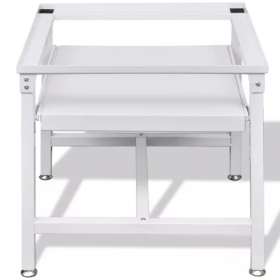 

Washing Machine Pedestal with Pull-Out Shelf White