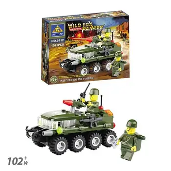 

Military Series Wild Fox Wheeled Armored Vehicle Assembling Building Blocks Toy KY6412