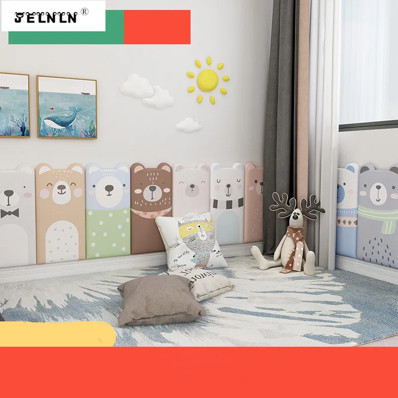 3D стикер на стену с изображением мультяшного медведя для детей, защита от столкновений, защита от разбивания, мягкая пенка для детской кроватки