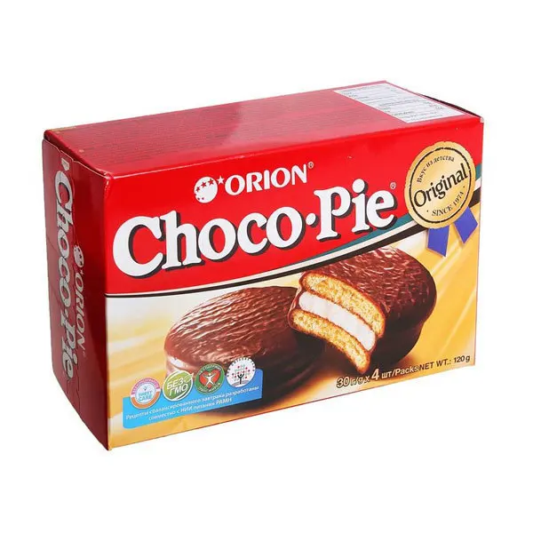 Пирожное шоколадное Choco Pie Orion 120 г 4 шт. | Продукты
