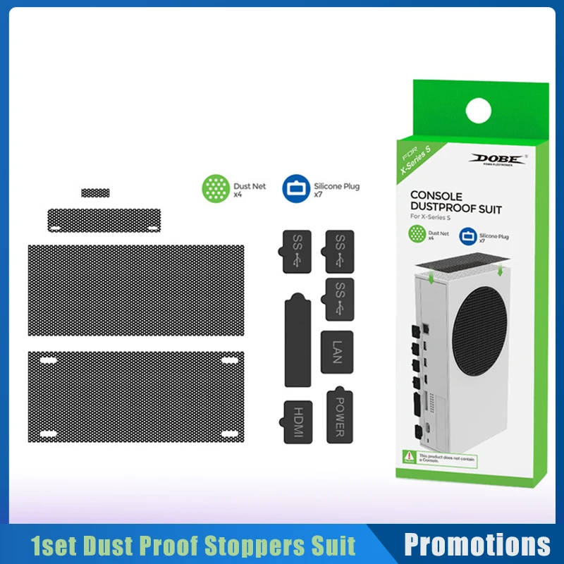 

1set Dust Proof Stoppers Suit Silicone Dustproof Cover Recyclable Non-toxic Case Kits For XSS For Xbox Series S Gaming Console