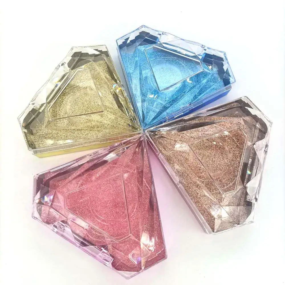 

glitter diamond lash case wholesale hard plastic eyelash package strip eyelashes package for natural long eyelashes