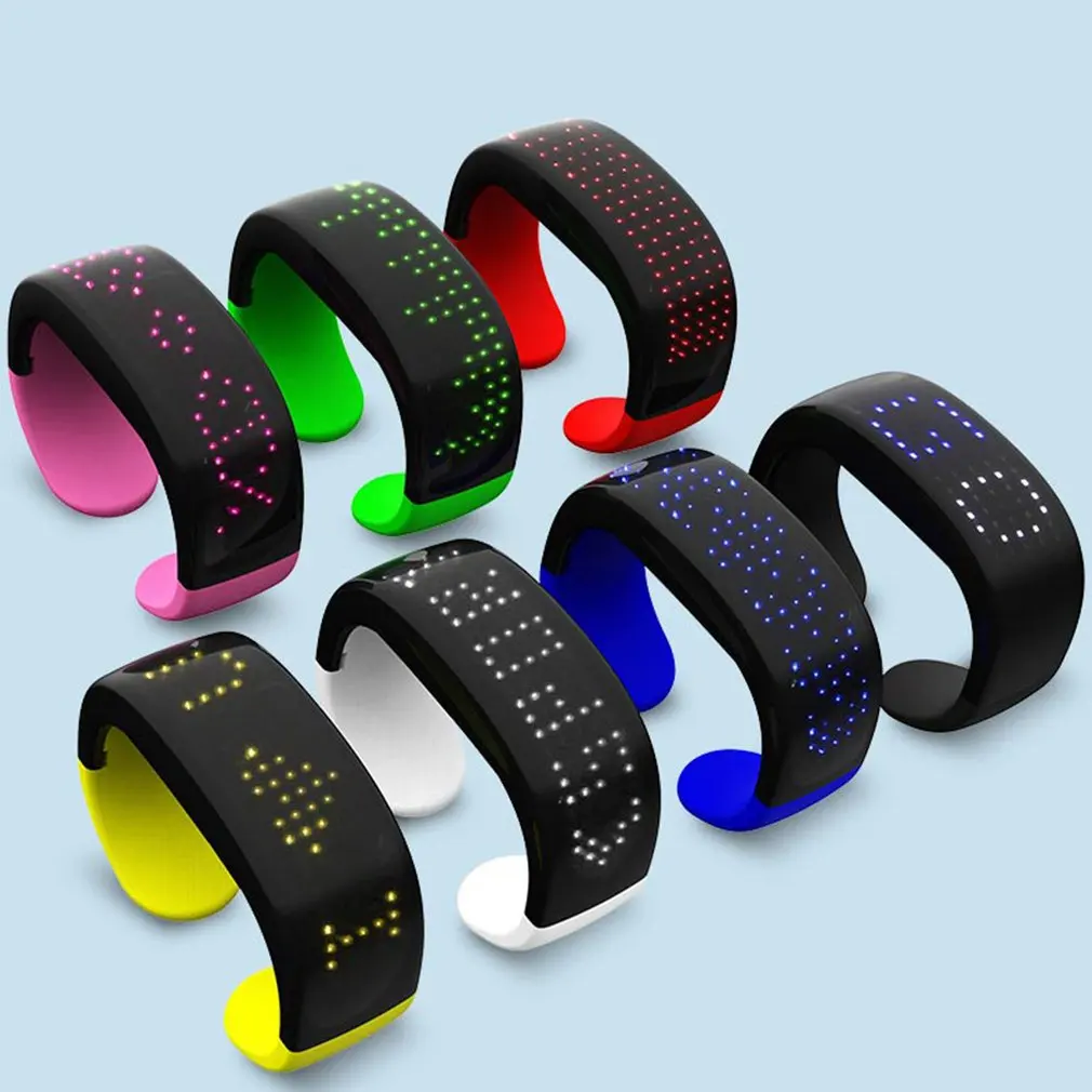 Реквизит красочный дисплей Динамический светодиодный светящийся браслет вечерние часы для бега концертный реквизит браслет ABS+ PC+ TPU