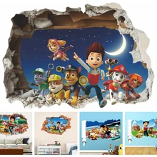 Горячие 3D Райдер Paw Patrol аниме наклейки на стены собака 3d Виниловые наклейки для детской комнаты украшения Детские любимые плакаты
