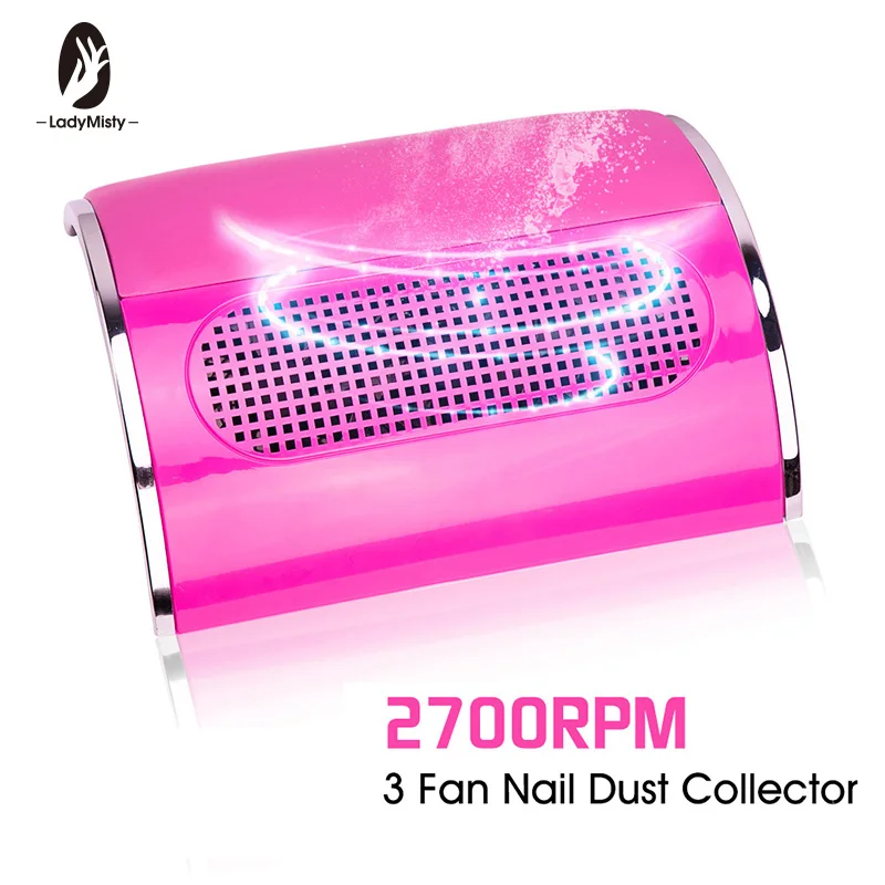 

Powerful 3 Fan Nail Dust Suction Collector with 2 Dust Collecting Bags Vacuum Cleaner Manicure Tools