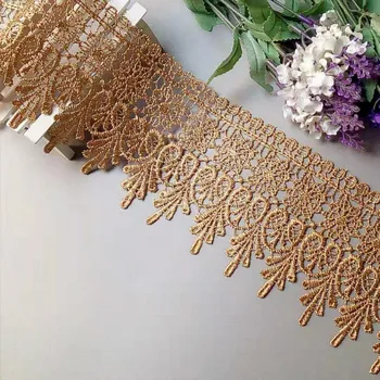 

3 Yards 10 CM Lace Trim Lace Applique Gold Polyester for Clothes Textiles Apparel Sewing Craft Lace Fabric Decoration Dress