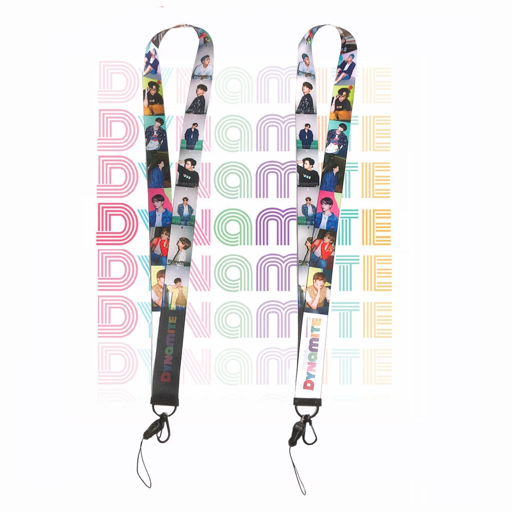 Kpop Fashion Lanyard Card Holder Phone Charm Strap Bangtan Boys Dynamite Keychain Keyring Neckband Anti-lost Rope Neck Straps | Мобильные
