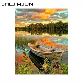 

JHLJIAJUN painting by numbers Mountain lake DIY landscape hand-painted oil painting modern home mural canvas painting art