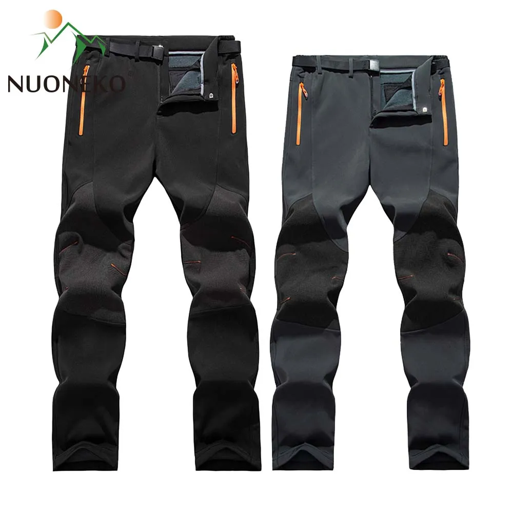 New Winter Fleece Outdoor Hiking Pants Men Camping Climbing Trekking Skiing  Softshell Trousers Fishing Waterproof 5XL