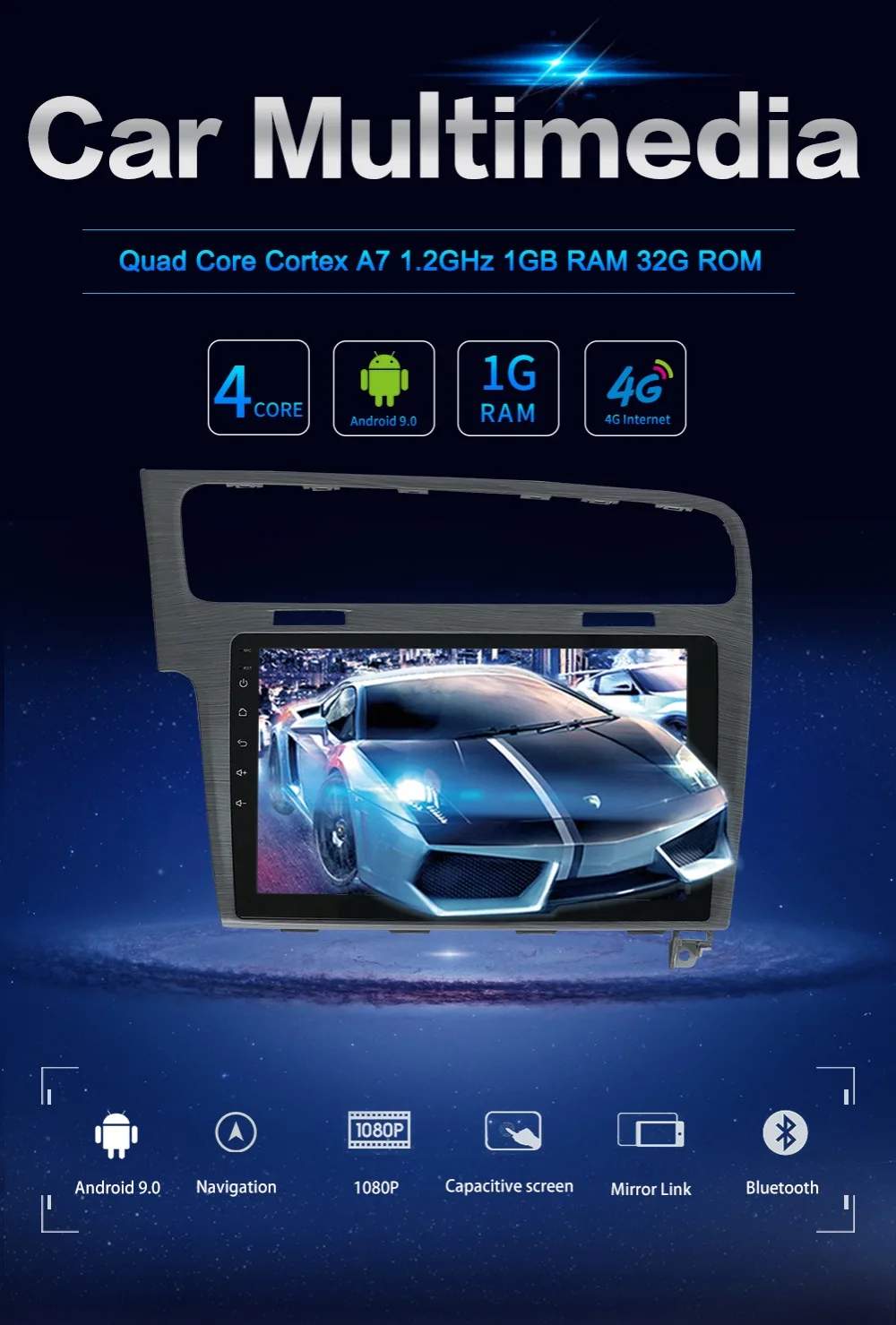 10," Android автомобильный DVD мультимедийный плеер gps для Volkswagen VW Golf 7 2013 аудио Радио стерео Навигатор bluetooth wifi 4G rds