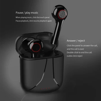 

Wireless Bluetooth 5.0 Sports Headphones with Touch Control TWS Hands Free Headset Noise Reduction Gaming earphones for Jogging