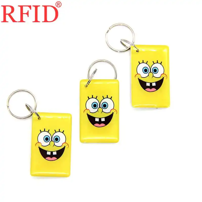 ID 125 кГц EM4305 EM4205 Перезаписываемый RFID брелок для ключей с мультяшным значком, водонепроницаемый брелок для ключей, карта контроля доступа 1 шт