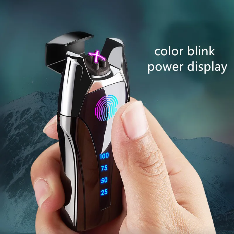 USB Thunder зажигалка с функцией отпечатка пальцев Электронная сигаретная плазма