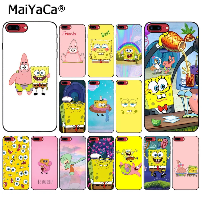 

MaiYaCa SpongeBob SquarePants Sponge Bob Phone case For iphone 11 Pro 11Pro Max 8 7 6 6S Plus X XS MAX 5 5S SE XR