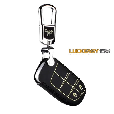 Автомобильный чехол-цепочка для jeep Grand Cherokee fiat Ottimo fiat viaggio Chrysler 300c 2012 2013 автомобильный кожаный чехол для ключей - Название цвета: Черный