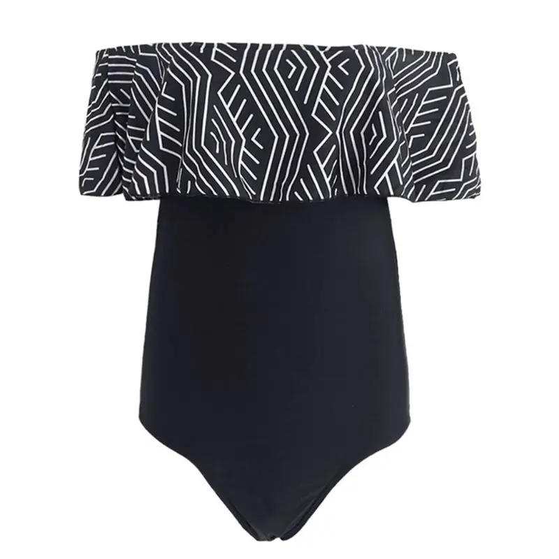 

One Piece Swimsuit Women Vintage Bathing Suit Swimwear Beach Padded Print Push Up Bikini