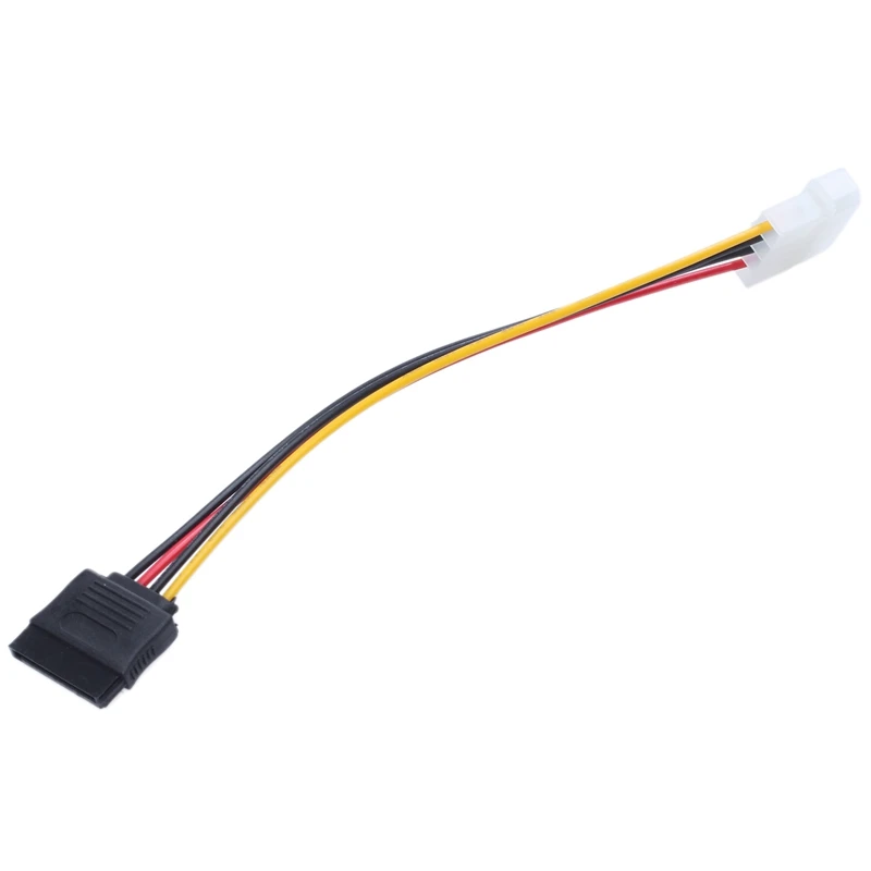 

6X New for IDE/Molex 4-Pin Male To Serial ATA SATA 15-Pin Female Power Adapter Cable