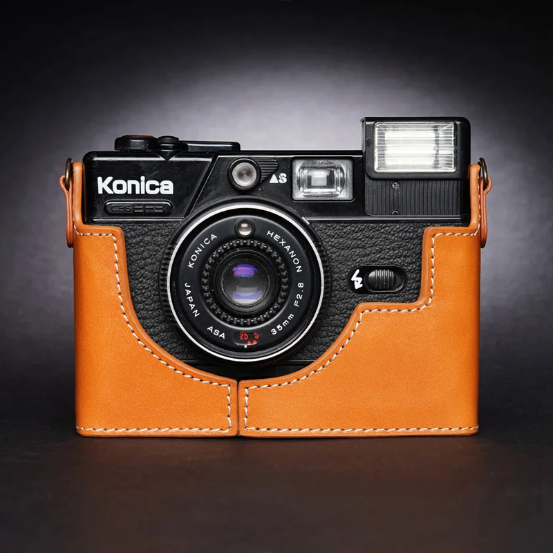 Design for KONICA C35 EF3 camera Handmade Genuine Leather Camera case
