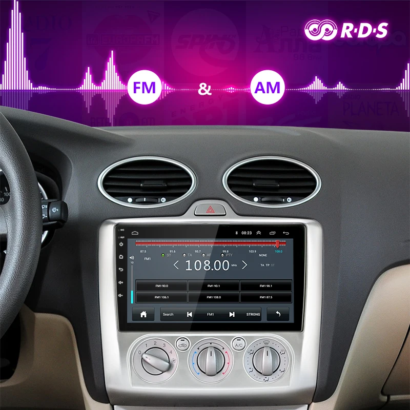 " 2 Din 4G чистая wifi Автомагнитола для Ford Focus Exi MT AT 2005-2011 RDS DSP мультимедийный плеер Android 8,1 gps навигация HiFi