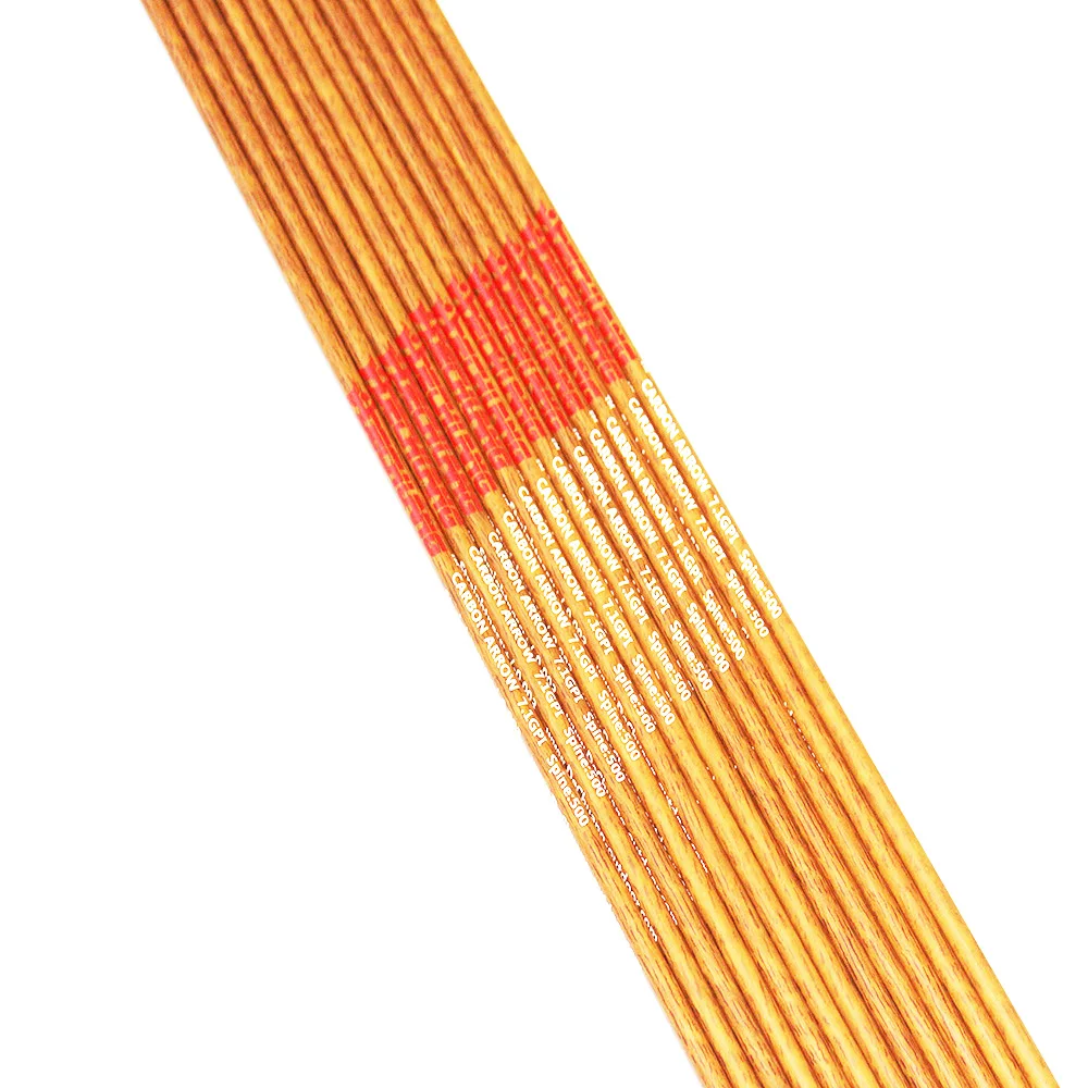 Tiro com Arco Setas de Carbono Arco de Caça Id.244 para Arco Espinha Eixo Madeira Pele Composto Tradicional Tiro 12pcs 400 500 600 6 12pcs Tiro Com Arco espinha 400 500