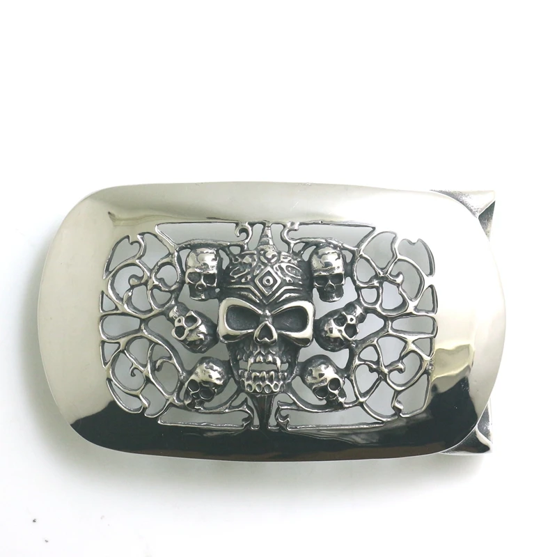 Newest Man\'s 316L Stainless Steel Vampire Evil Demon Hollow Out Skull Belt Buckle