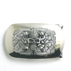 Newest Man's 316L Stainless Steel Vampire Evil Demon Hollow Out Skull Belt Buckle