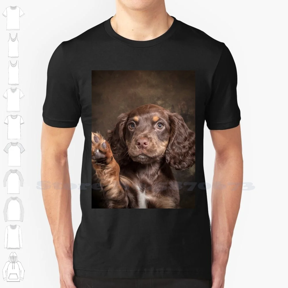 thumbnail image 1 of Sudadera con capucha Charlie Wave 100 % algodón, cachorro cocker spaniel, perro de trabajo Wave, color marrón chocolate, 1 of 5