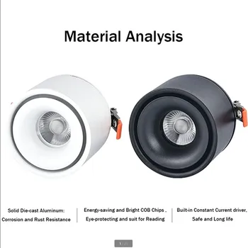 

High quality Dimmable 10W 15W 20W LED Panel Ceiling Led Downlights Embedded 360 degree Rotation LED Downlight Home lighting