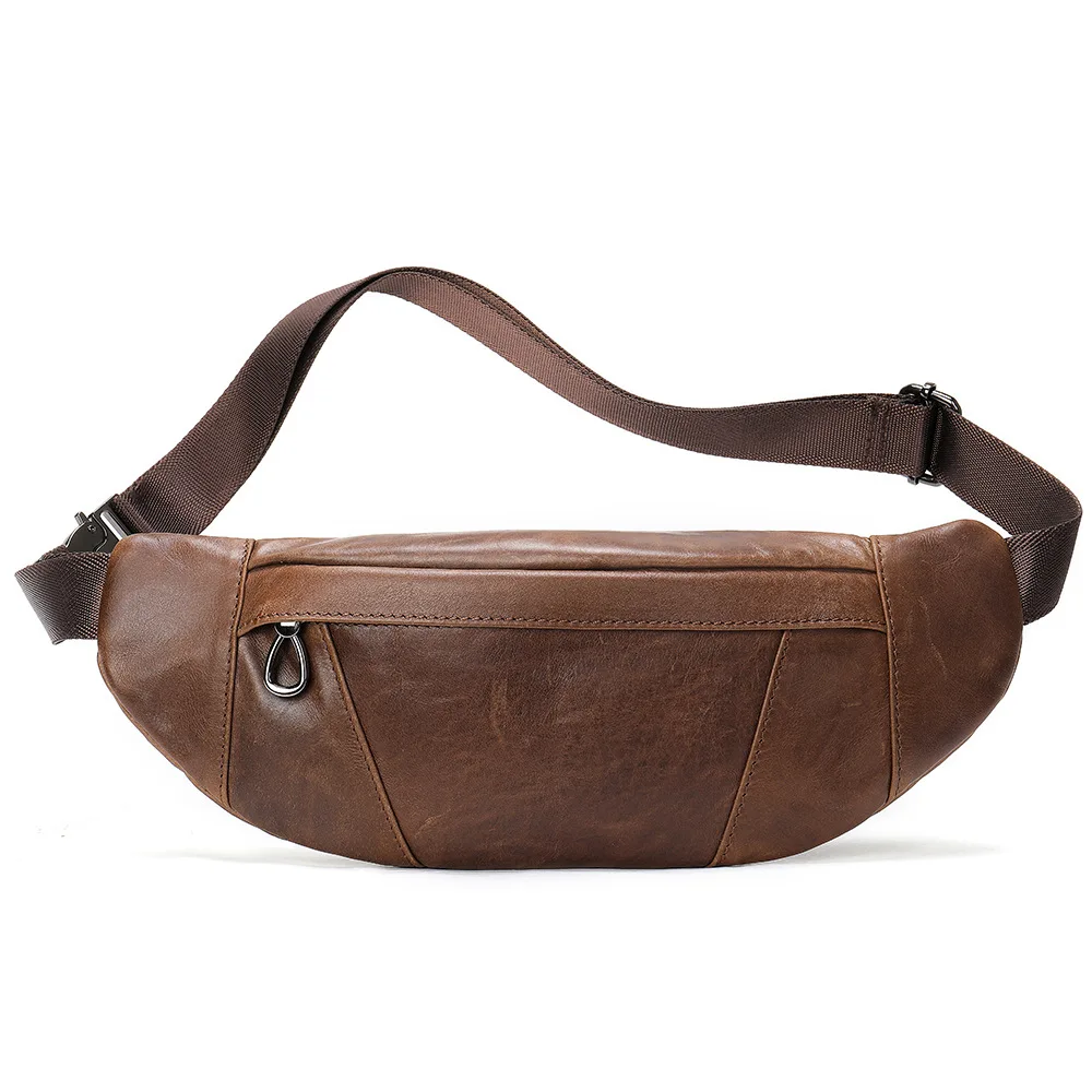 

Waist Bag Men Soft Leather Fanny Packs Belt Bum Bag Male Phone Pouch Sling Chest Bag for Teenages Mini Big Waist Back Pack Purse