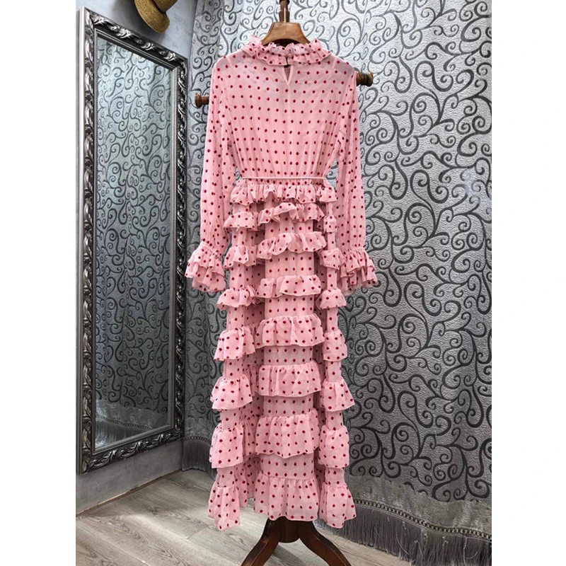 AELESEEN Luxury Women Autumn Dress Runway Fashion