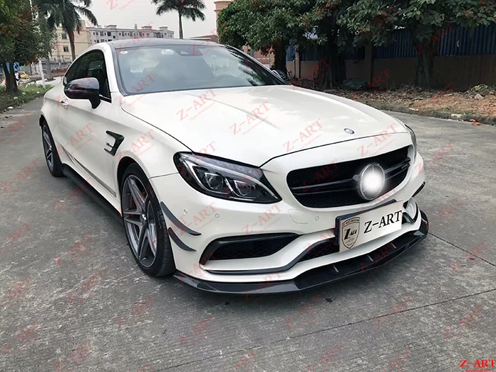 Z-ART для Benz W205 углеродное волокно передняя губа для W205 углеродное волокно передний спойлер для C класса caebon волокно передний подбородок