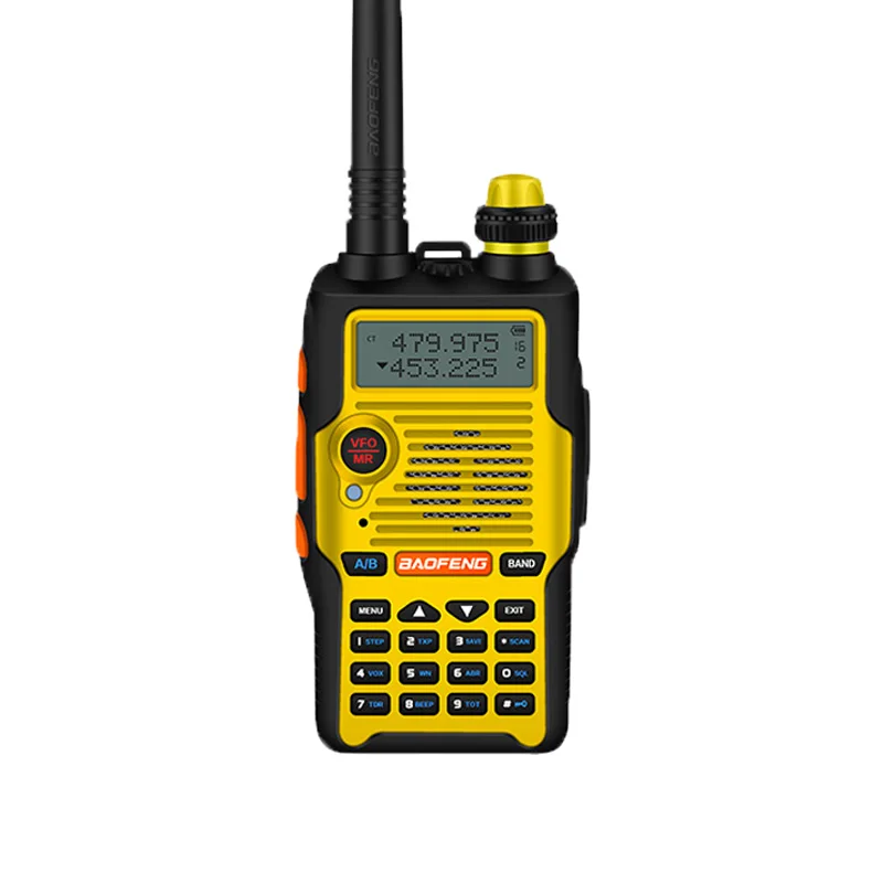 

Baofeng walkie talkie UV-5R V Yellow Professional FM Transceiver with headset 136-174/400-520mHZ ham two way radio