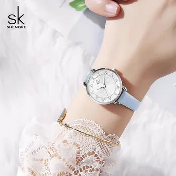 

Shengke Creative Dial Women Quartz Wrist Watch Leather Reloj Mujer 2019 SK Luxury Ladies Watch Women's Clock Montre Femme