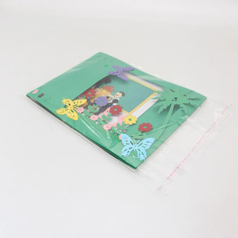  3D Laser Cut Handmade Cartoon Offer Flowers Students Paper Invitation Greeting Card PostCard Box Te - 4000336867974