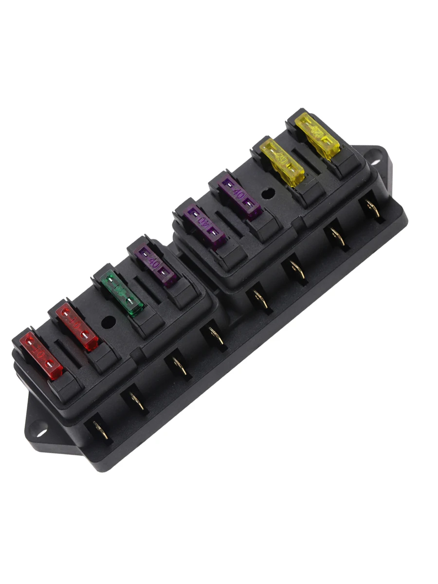 8 Way Fuse Box DC 12V 24V 40A Circuit Car Trailer Auto Blade Fuse Box Block Holder 1pcs